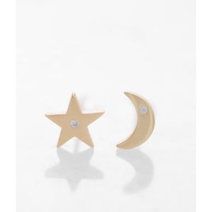 Star and moon stud earrings